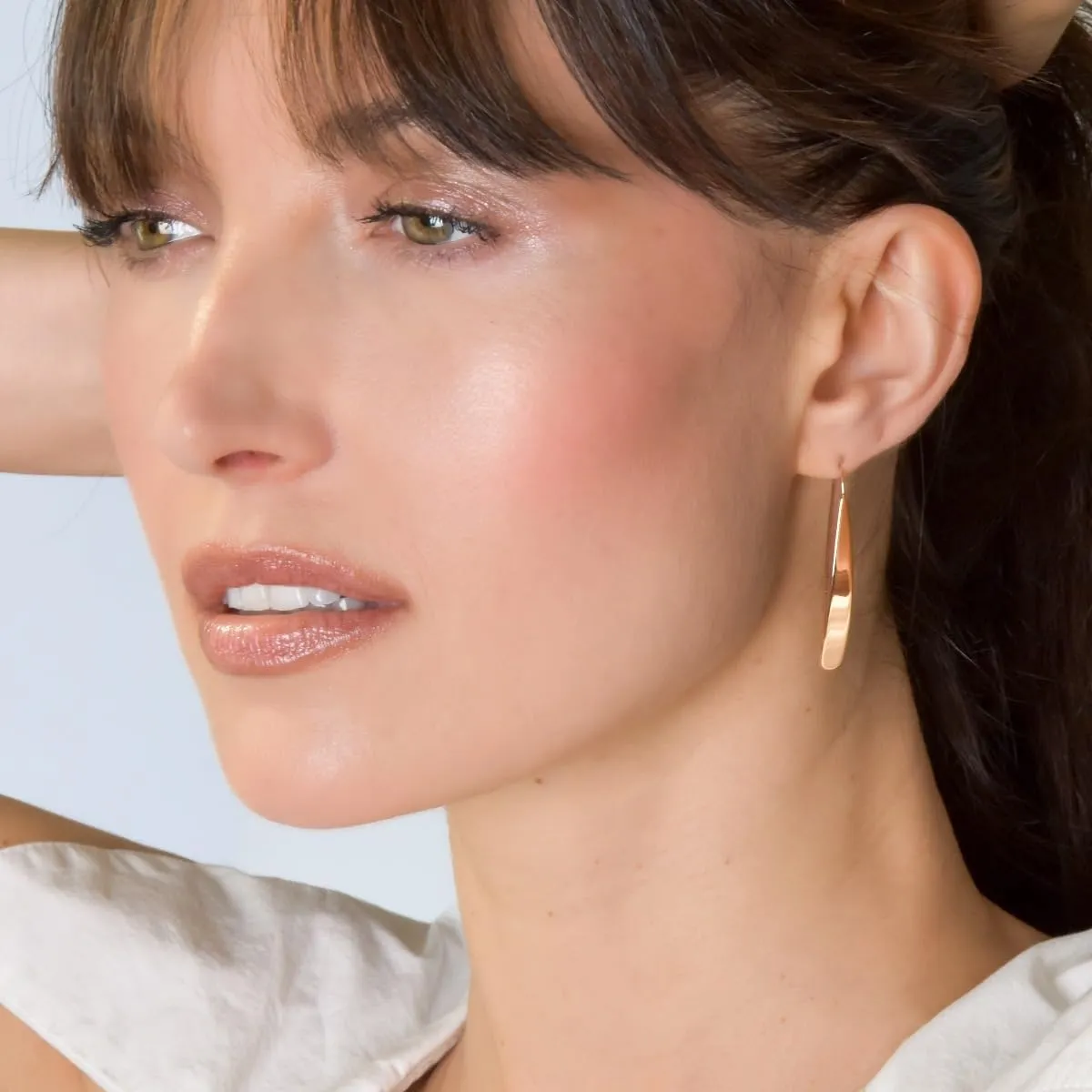 14K Gold Plated Bar Earrings for Women - Long Thread Dangle Earrings - Threader Drop Earrings - Hypoallergenic and Safe for Sensitive Ears