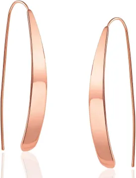 14K Gold Plated Bar Earrings for Women - Long Thread Dangle Earrings - Threader Drop Earrings - Hypoallergenic and Safe for Sensitive Ears