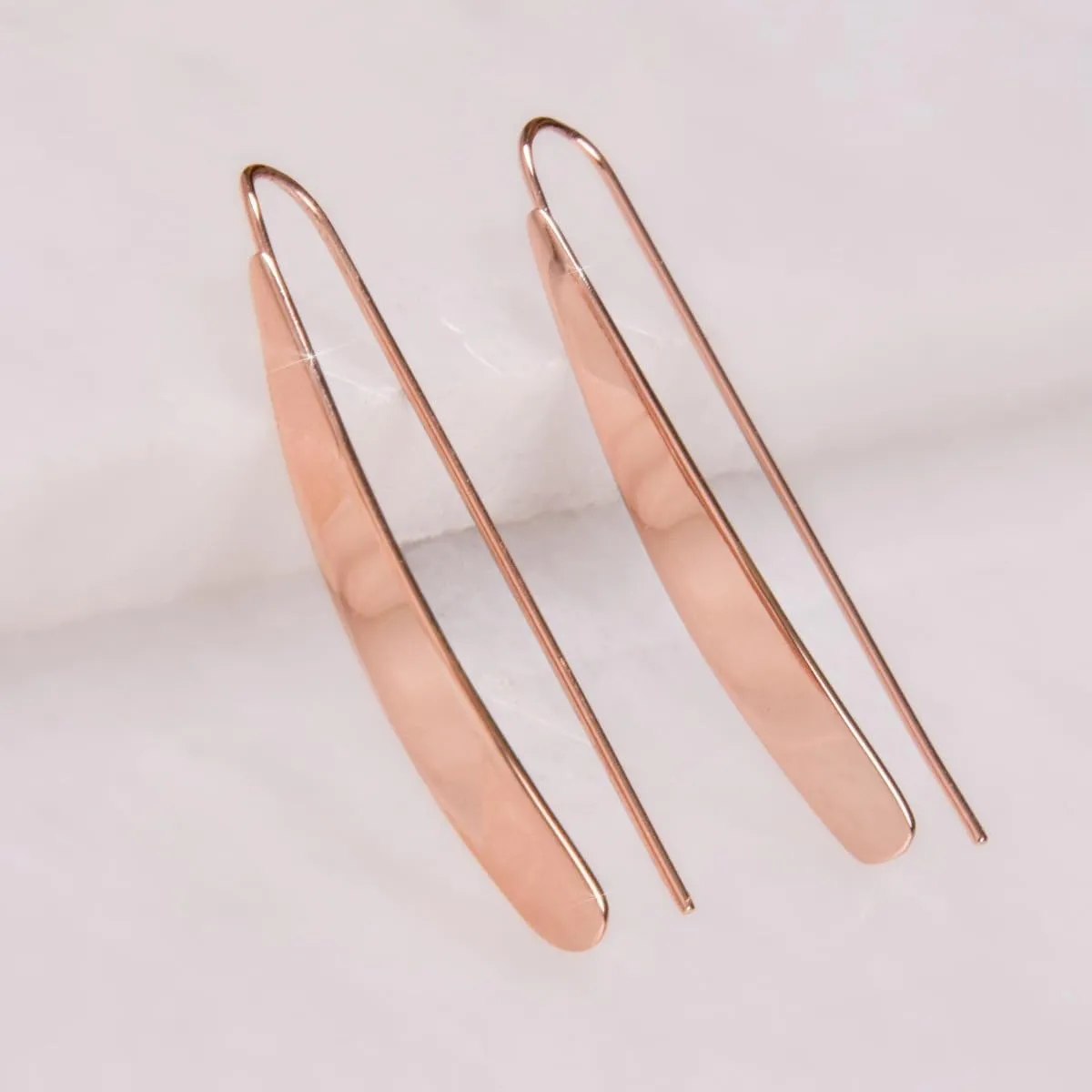 14K Gold Plated Bar Earrings for Women - Long Thread Dangle Earrings - Threader Drop Earrings - Hypoallergenic and Safe for Sensitive Ears