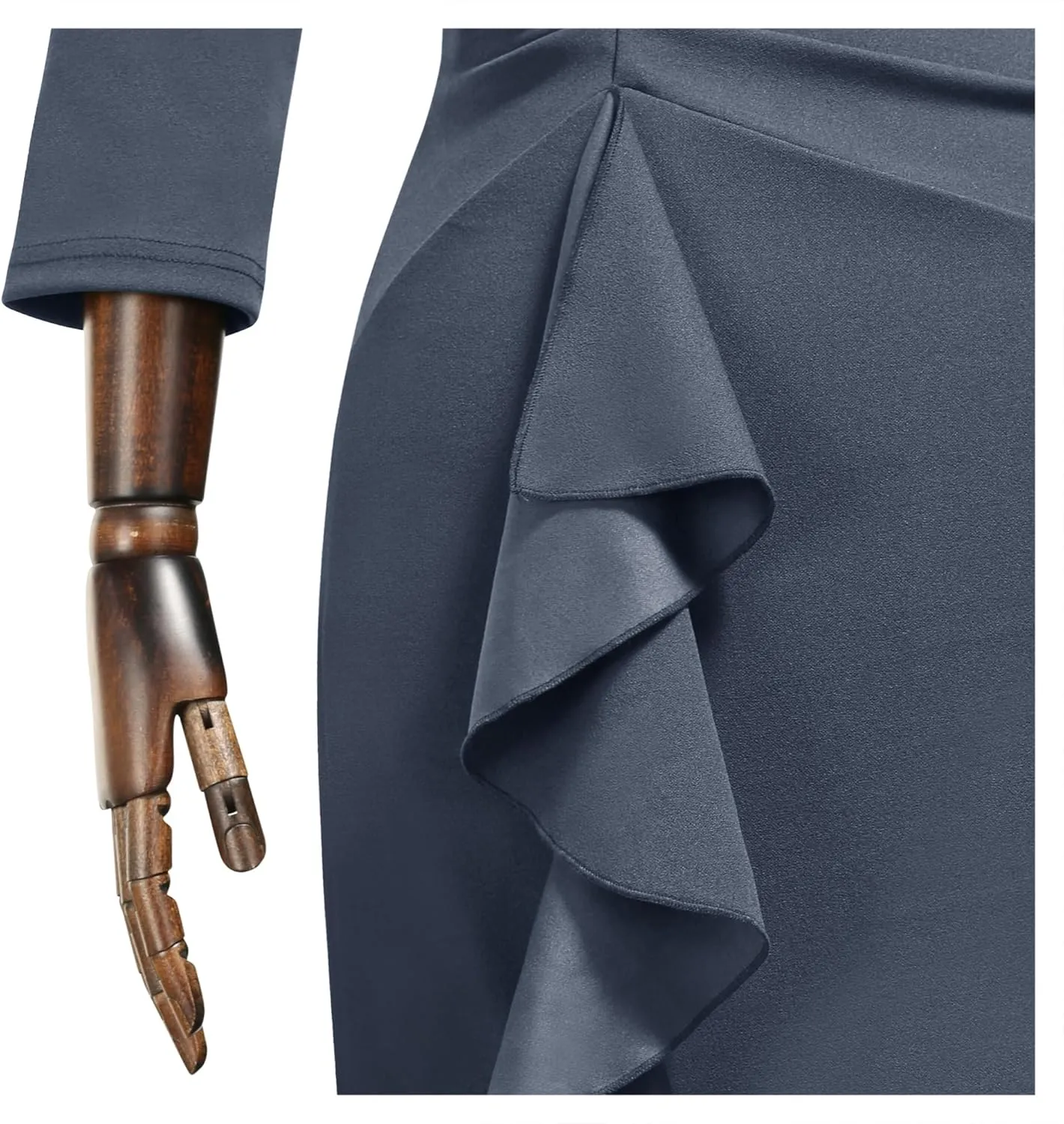 AISIZE Women's Retro 3/4 Sleeve Ruched Elegant Business Pencil Sheath Dress