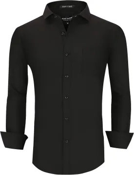 Alex Vando Mens Bamboo Dress Shirts Wrinkle Free Regular Fit Stretch Button Down Shirt
