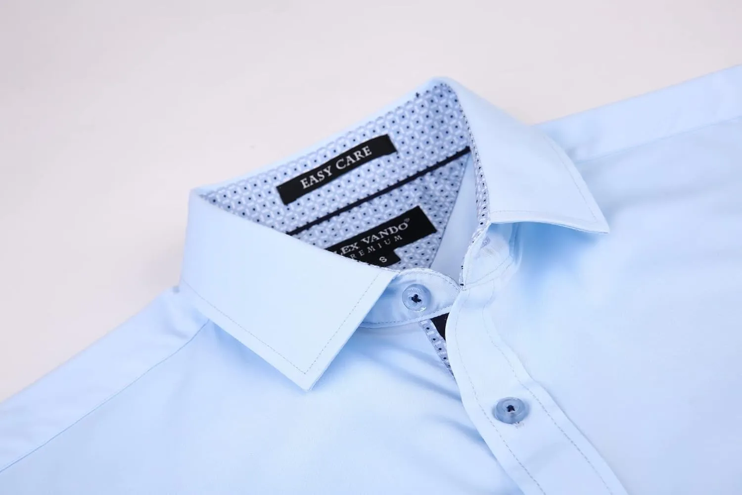Alex Vando Mens Bamboo Dress Shirts Wrinkle Free Regular Fit Stretch Button Down Shirt
