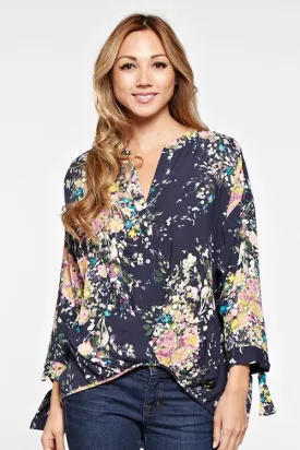 Allover Printed High Low Blouse