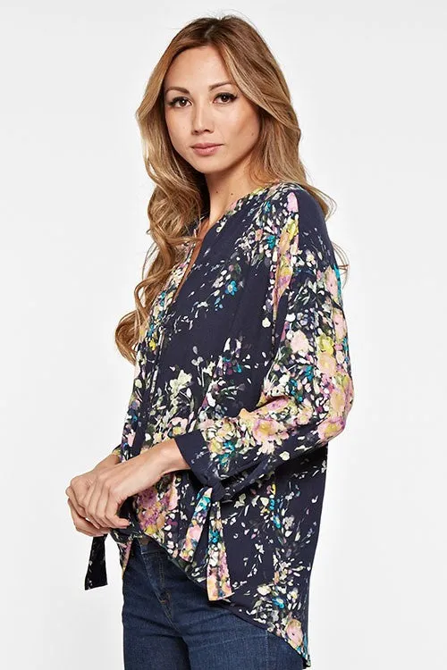 Allover Printed High Low Blouse