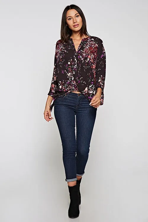 Allover Printed High Low Blouse