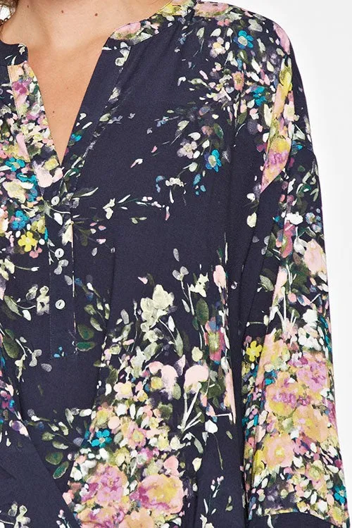 Allover Printed High Low Blouse