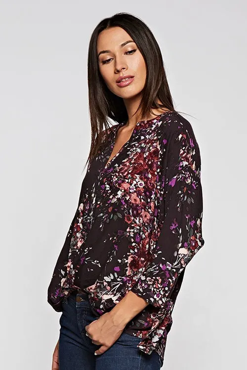 Allover Printed High Low Blouse