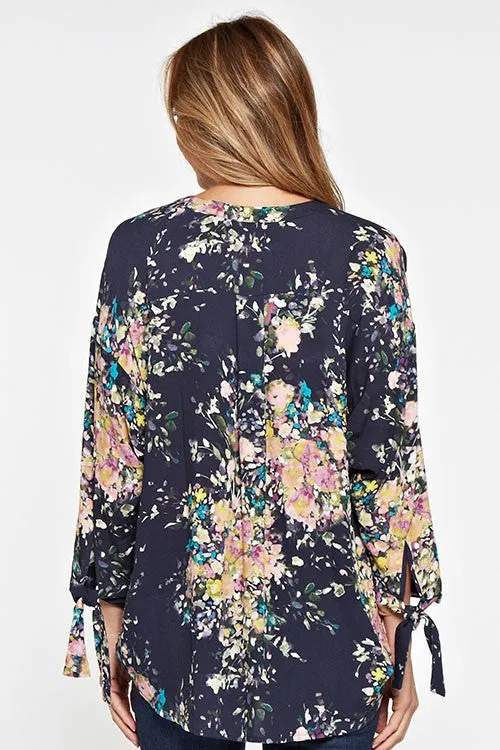 Allover Printed High Low Blouse
