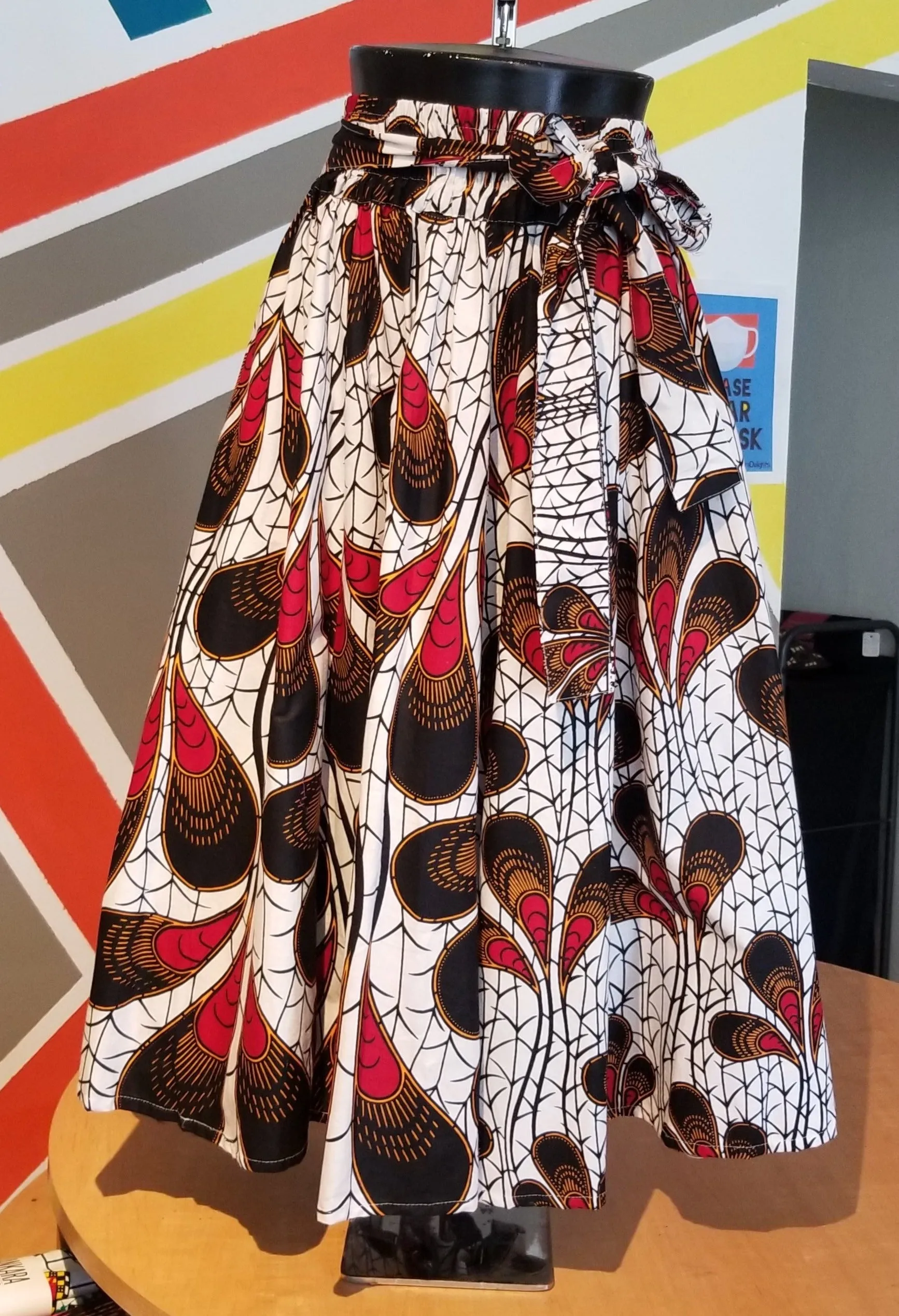 Ankara Print Midi Skirt