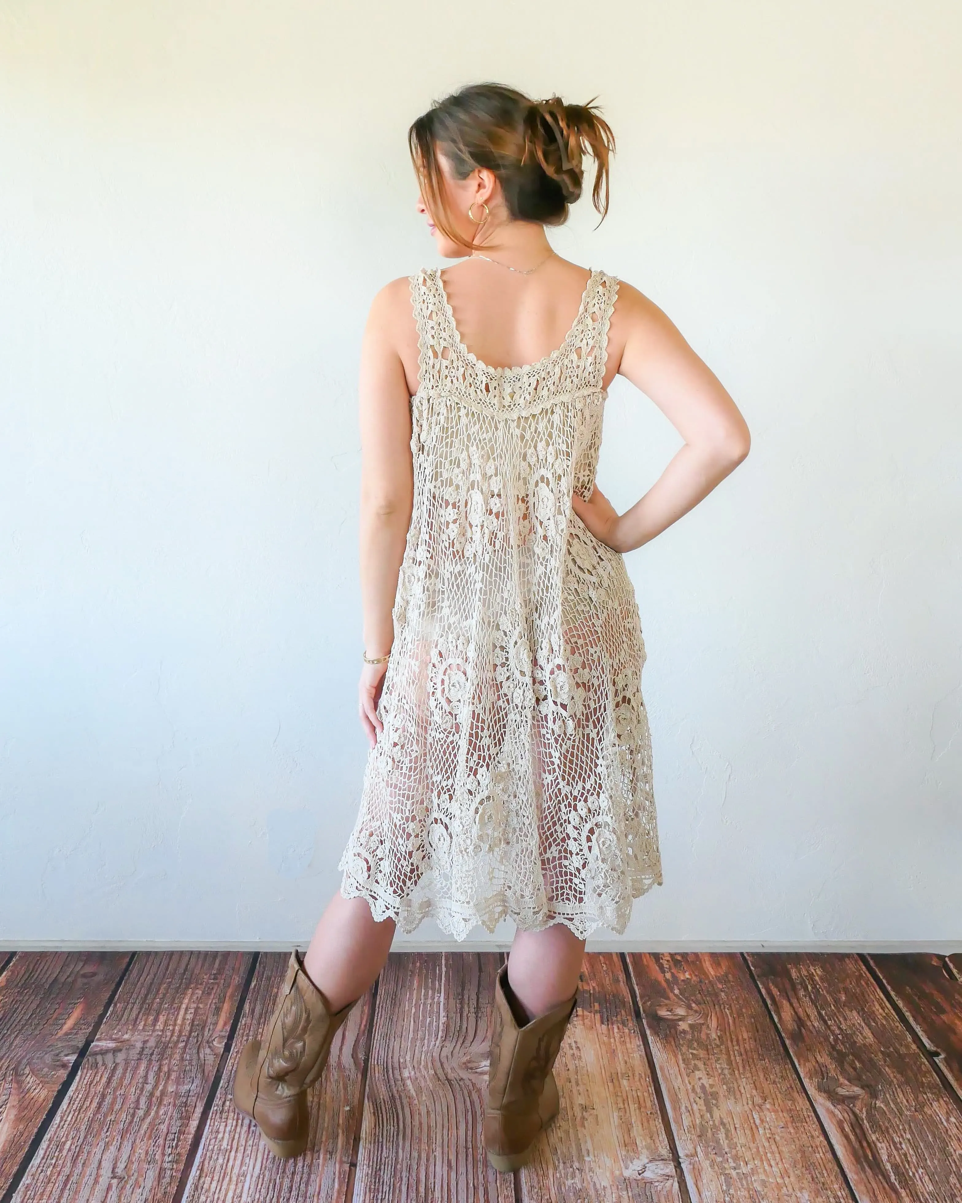 Babydoll Midi Dress in Natural