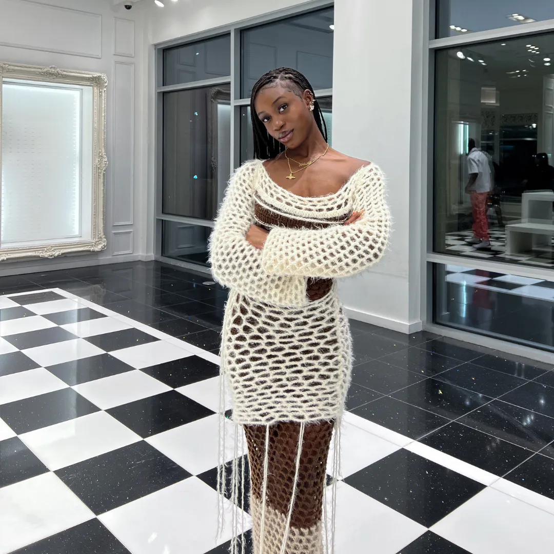 Backless Mesh Dress Crochet Pattern