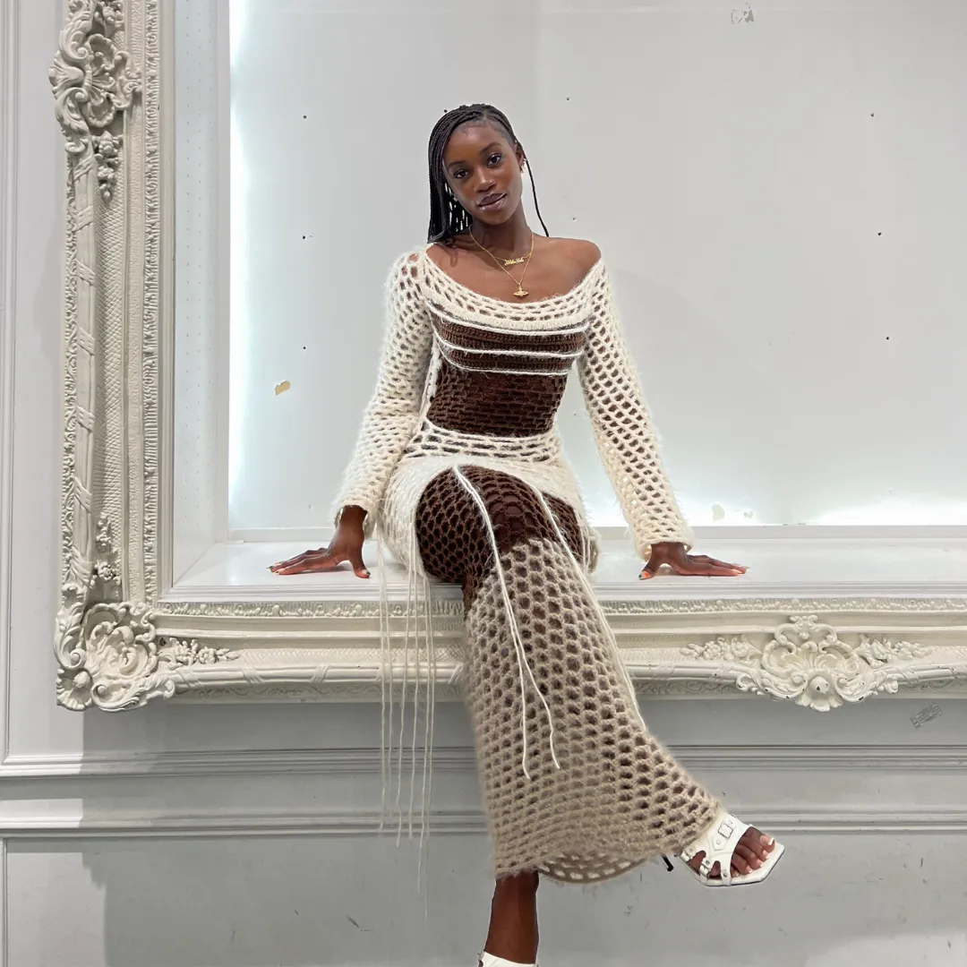 Backless Mesh Dress Crochet Pattern