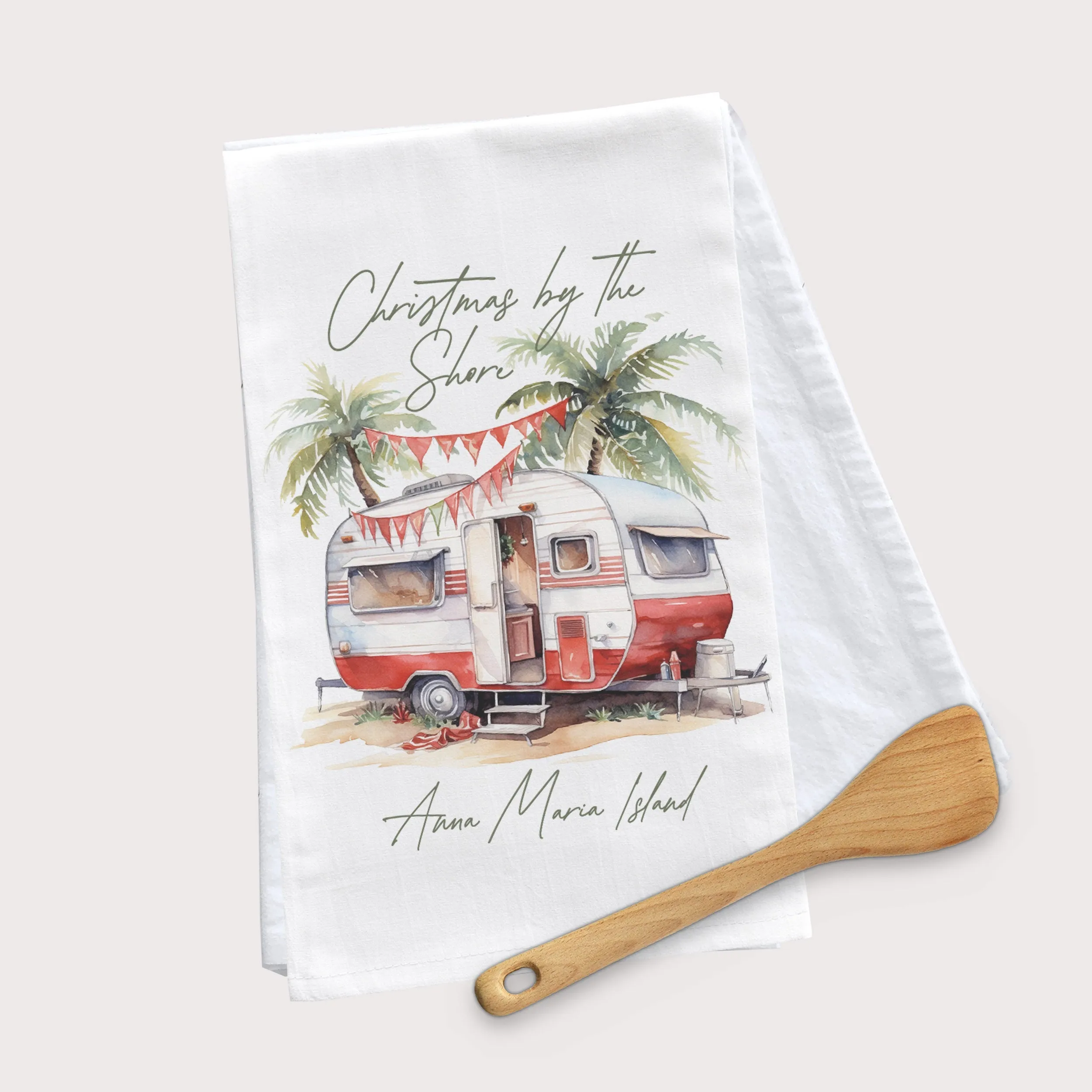 beach christmas tea towel decorative towel for christmas beach towns