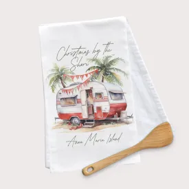 beach christmas tea towel decorative towel for christmas beach towns
