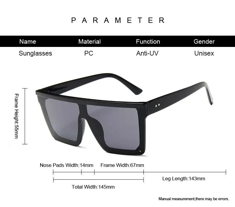 Big oversized Frame square frame shield visors classy sunglasses