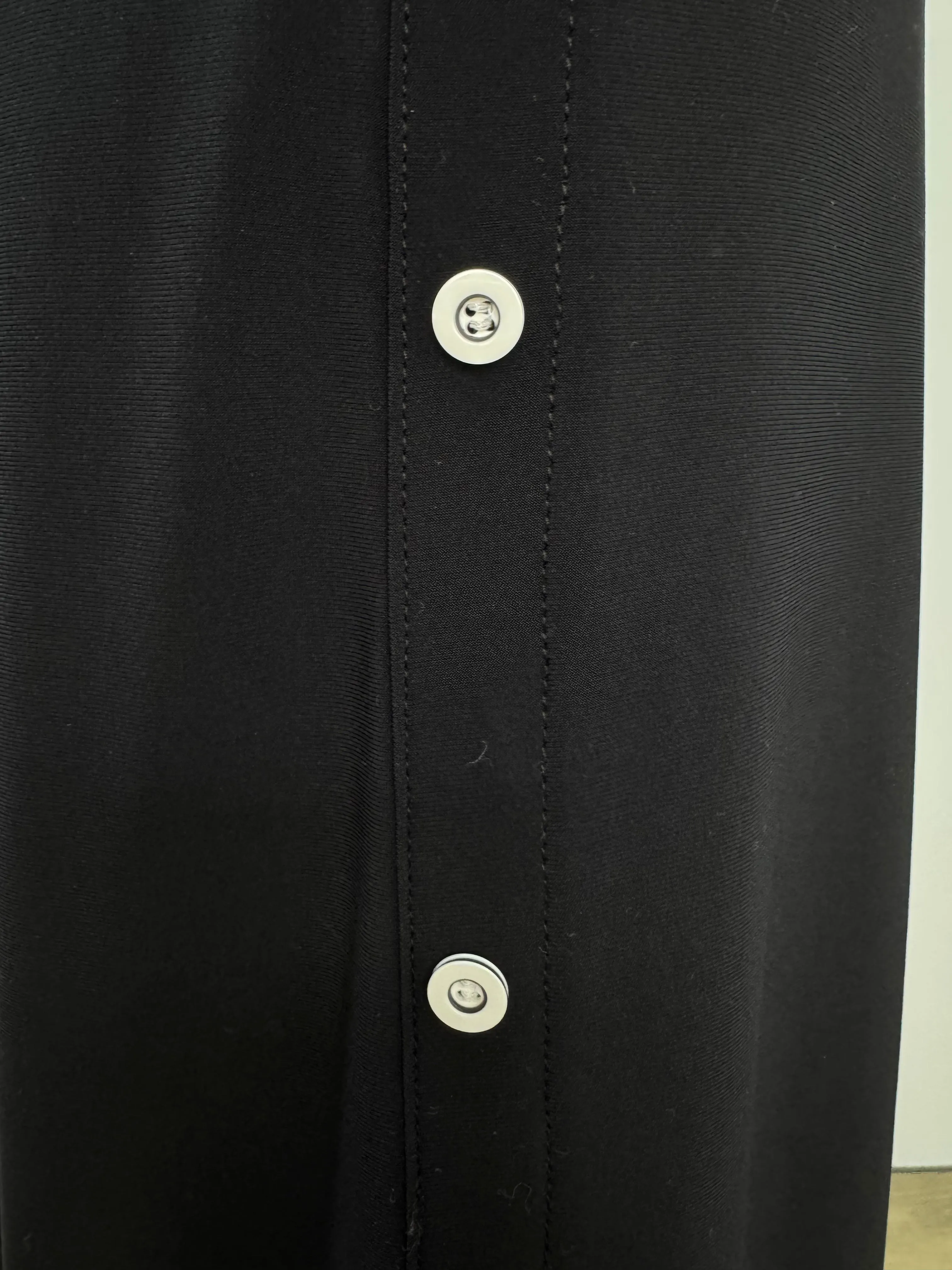 Black Capri Pants with Side Buttons and Flat Front