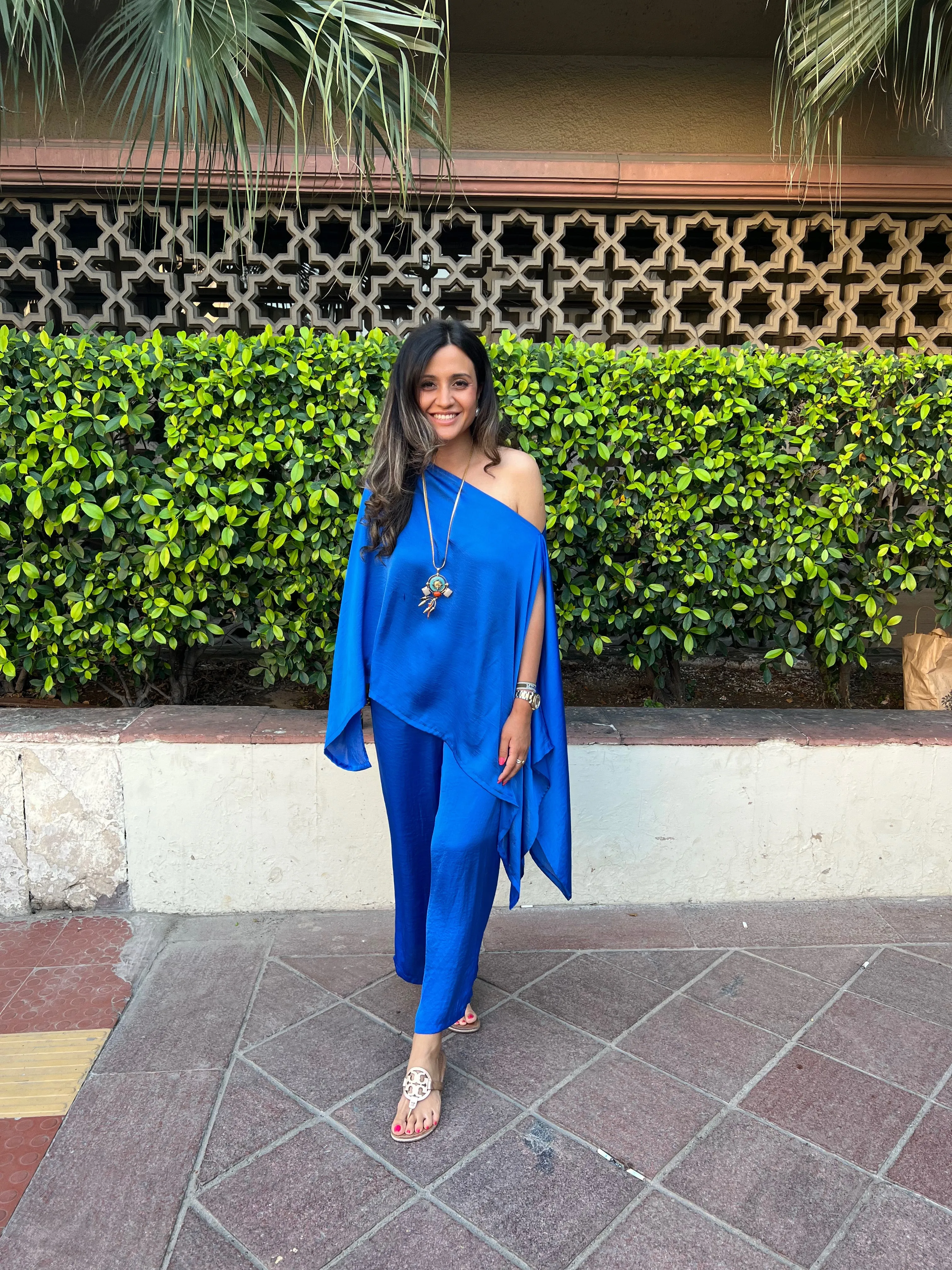 Blue off shoulder Top