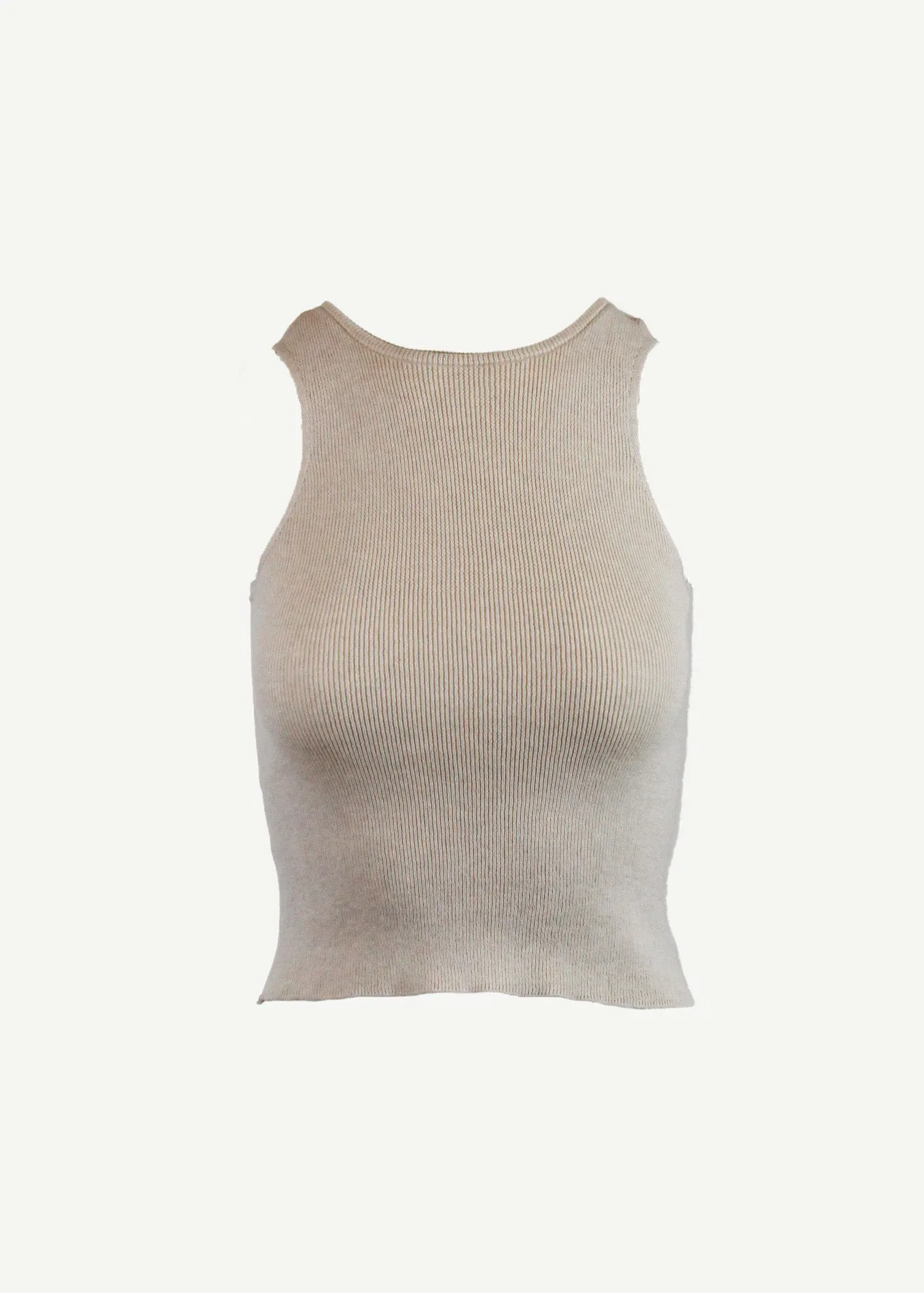 Boardwalk Ribbed Crop - Pearl