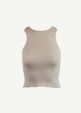 Boardwalk Ribbed Crop - Pearl