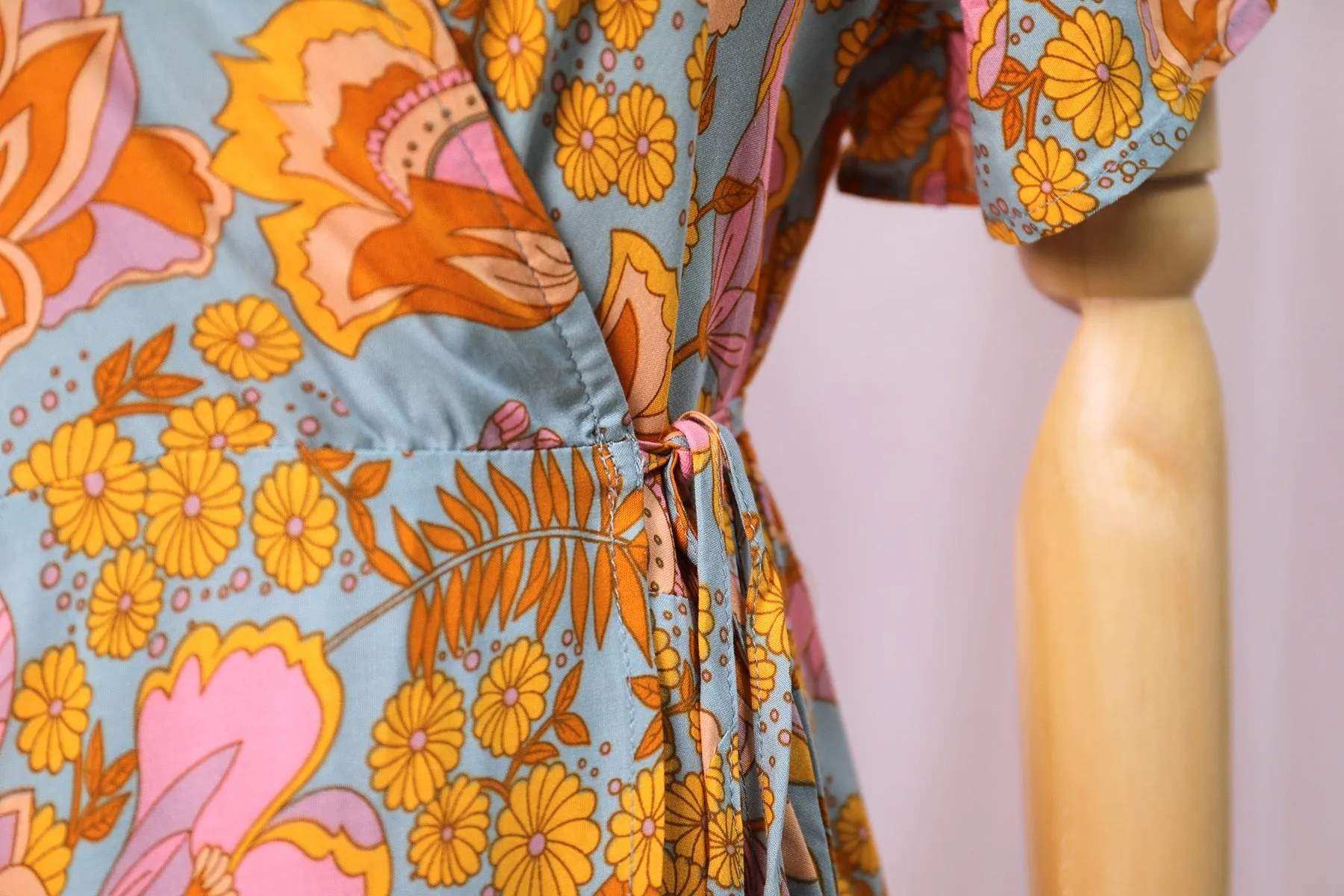Boho Maxi Dress, Sundress, De Rosa Vintage Orange