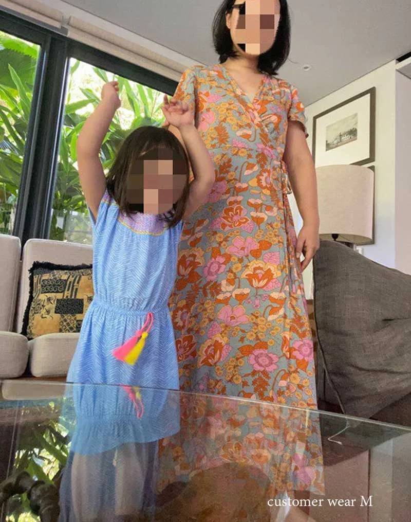 Boho Maxi Dress, Sundress, De Rosa Vintage Orange