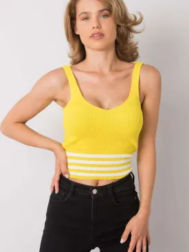 Calben Yellow Knit Tank Tops