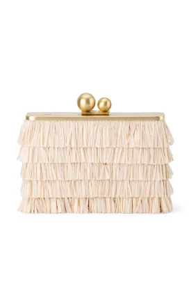 Carlita Nude Fringe Clutch