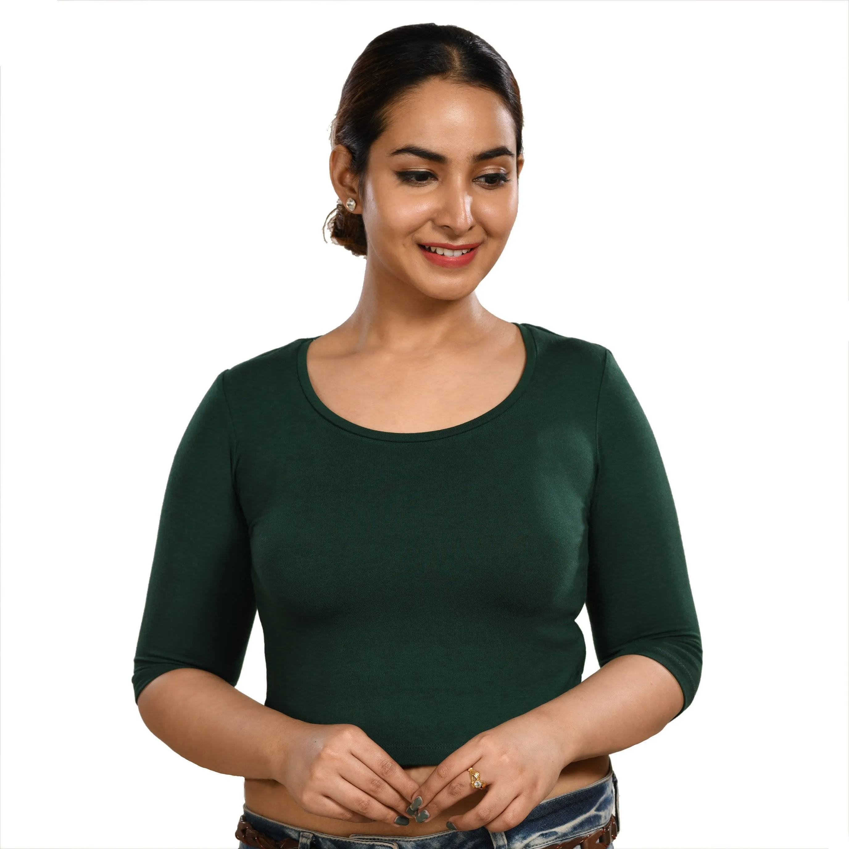 Cotton Rayon Blouses - Elbow Sleeves