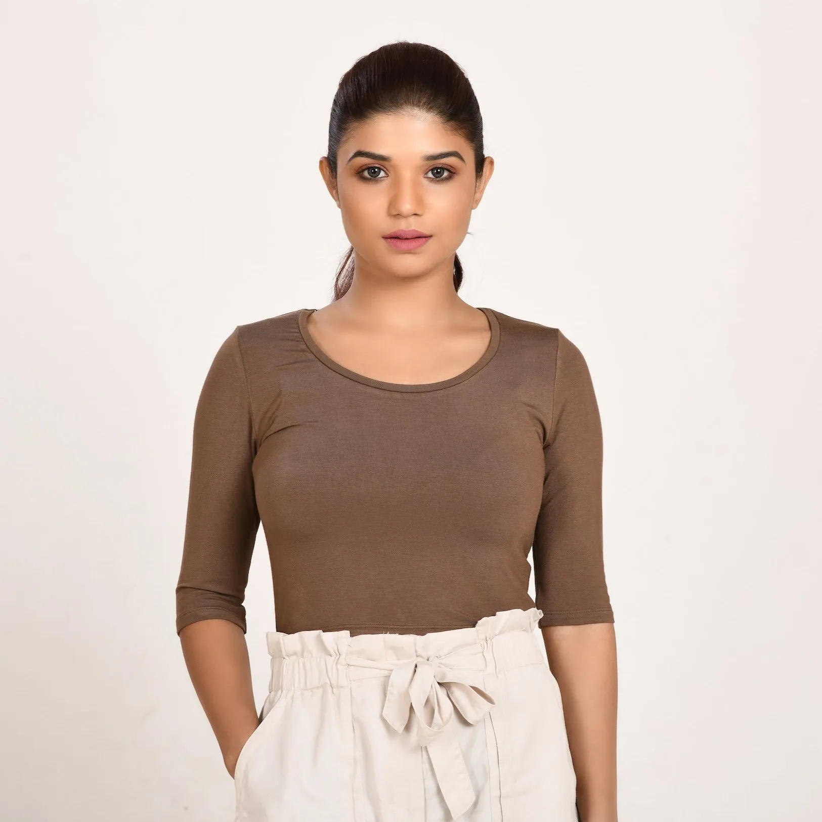 Cotton Rayon Blouses - Elbow Sleeves