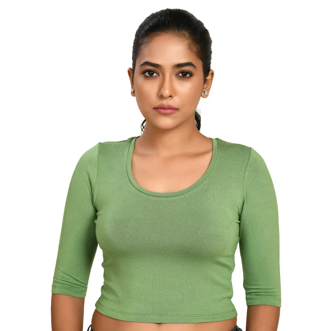 Cotton Rayon Blouses - Elbow Sleeves