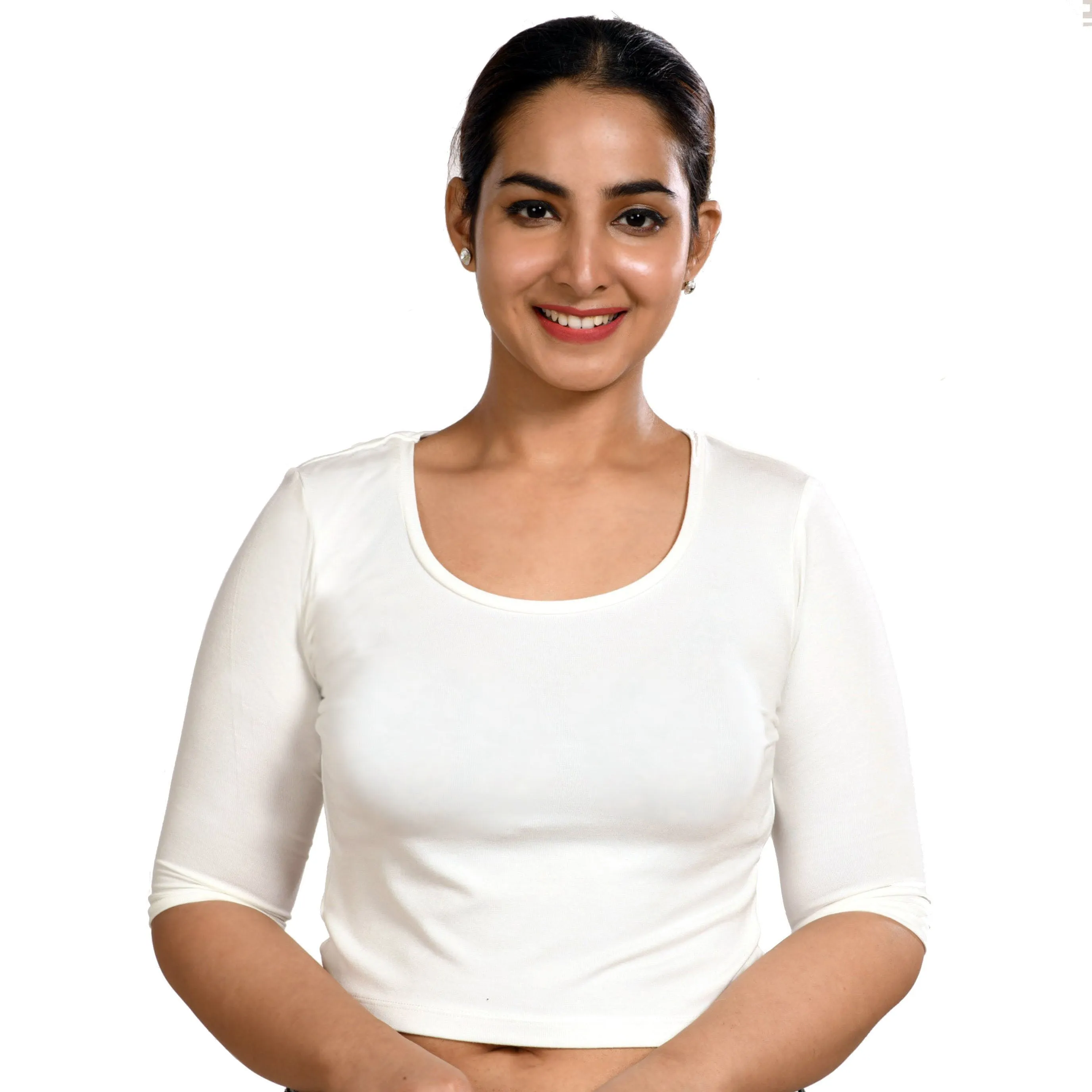Cotton Rayon Blouses - Elbow Sleeves