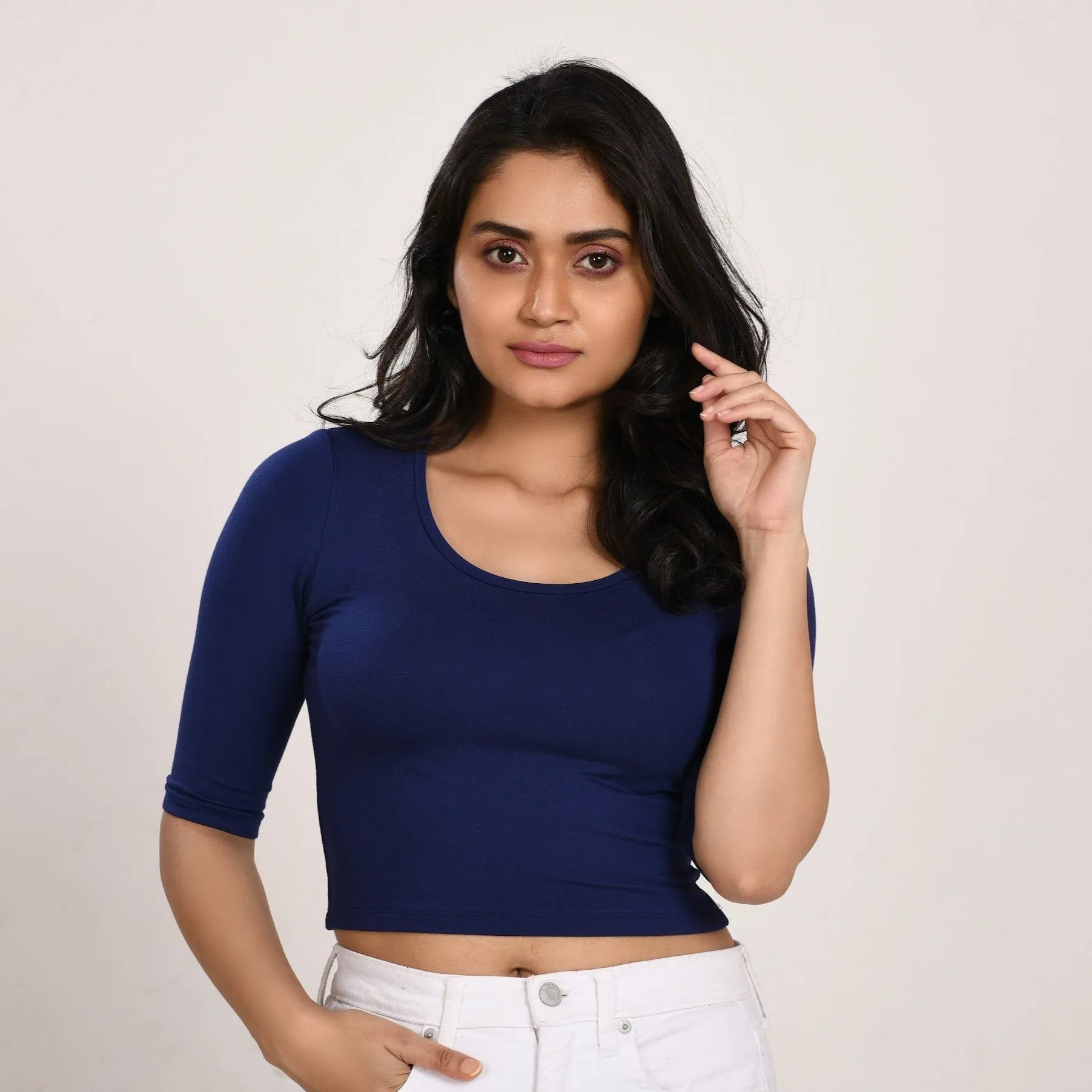 Cotton Rayon Blouses - Elbow Sleeves