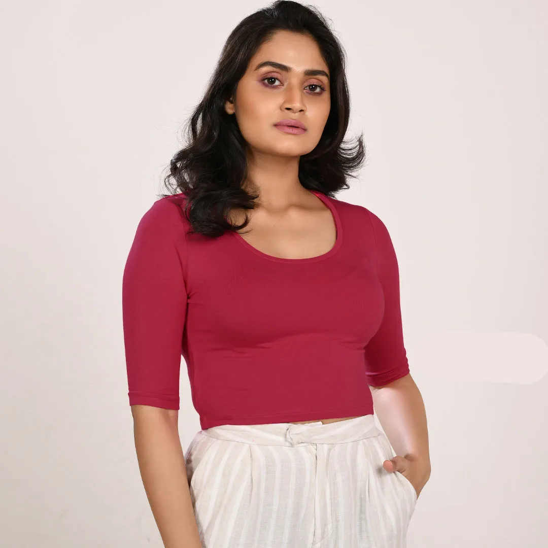 Cotton Rayon Blouses - Elbow Sleeves