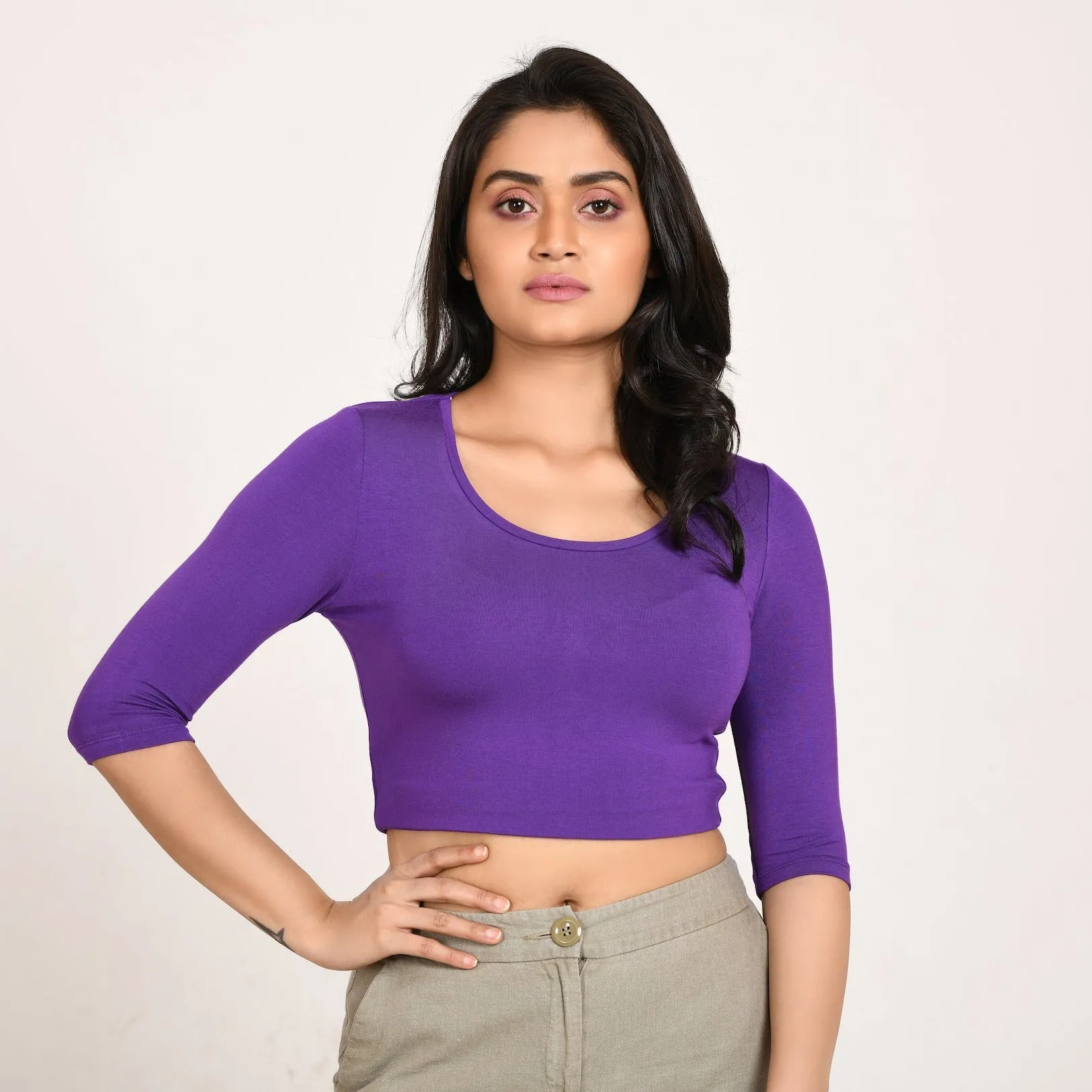 Cotton Rayon Blouses - Elbow Sleeves