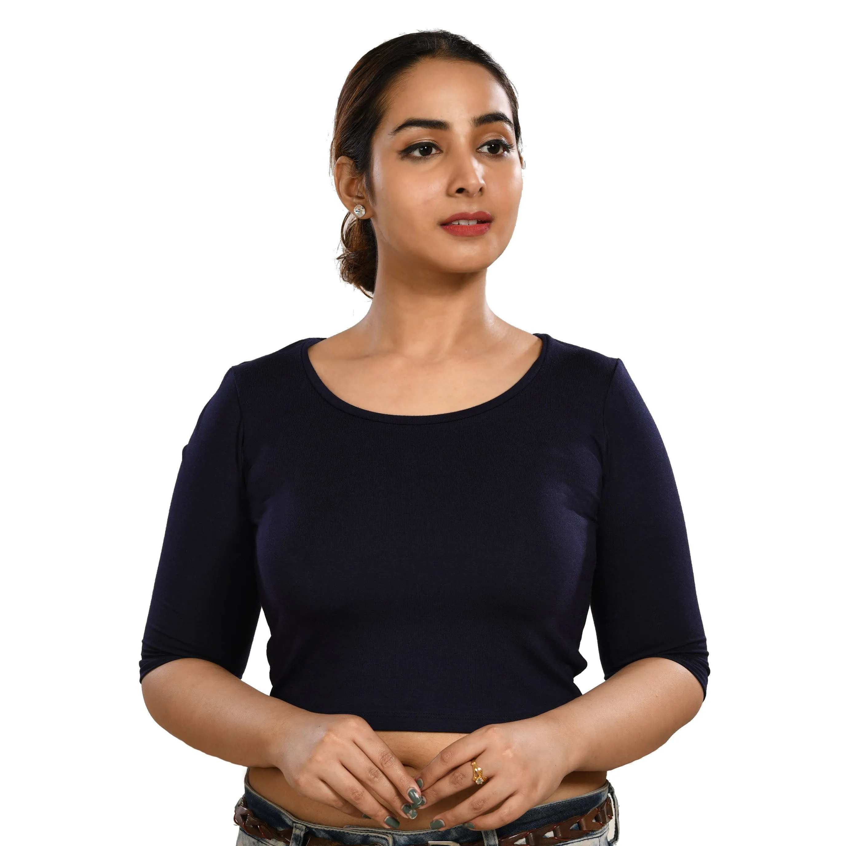 Cotton Rayon Blouses - Elbow Sleeves