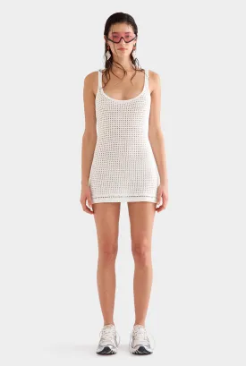 Crochet Cami Mini Dress -  Off White