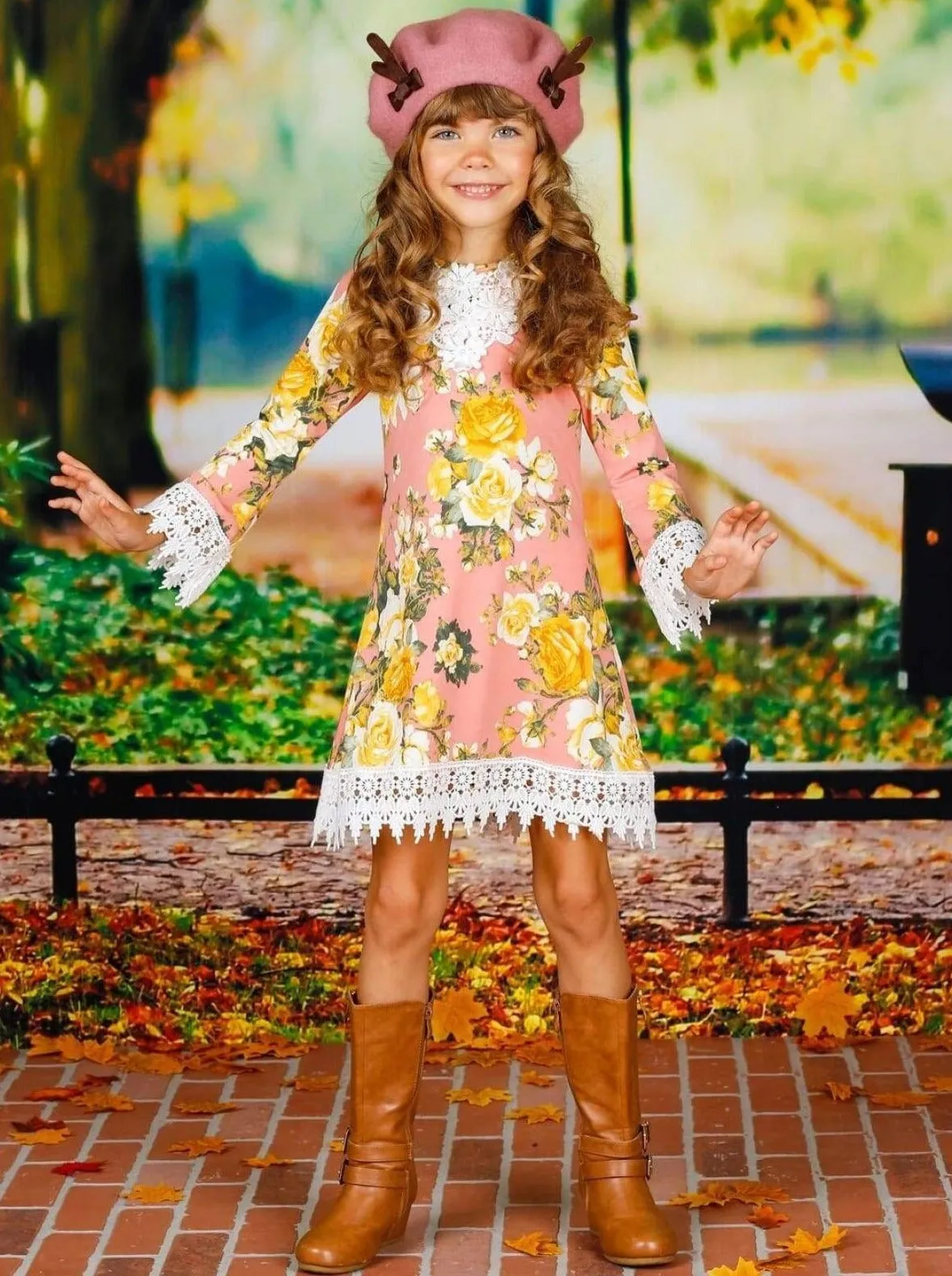 Cute Crochet Boho Floral Dress