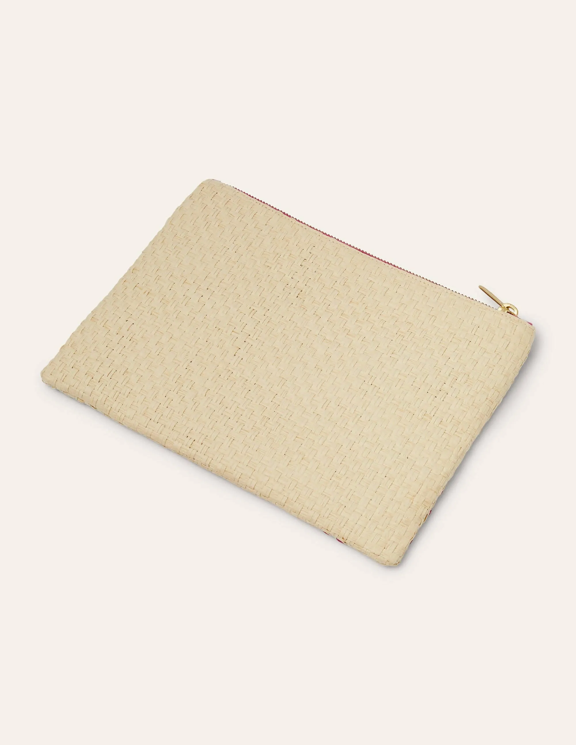 Embroidered Raffia Keepsake-Natural Toucan