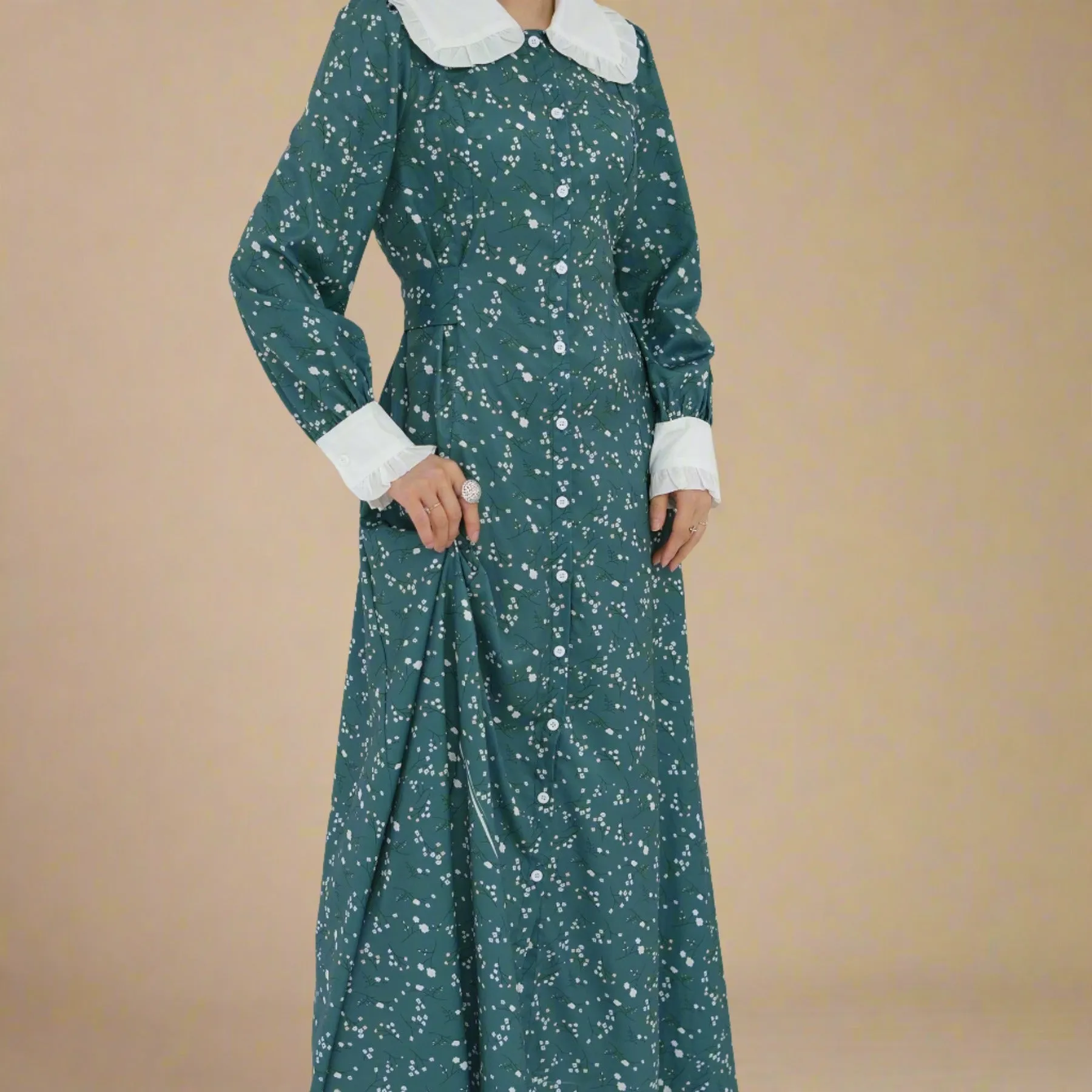 Evergreen Bloom- Modest summer dress