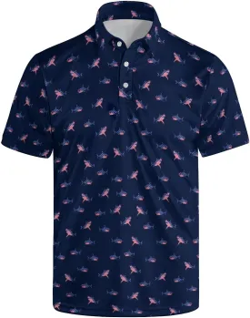 Funny Golf Shirts for Men Moisture Wicking Men's Fun Golf Polo Shirts Quick-Dry Polo Shirts Short Sleeve