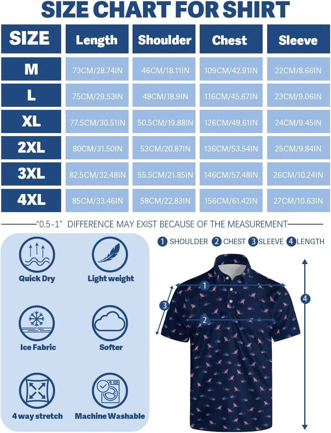 Funny Golf Shirts for Men Moisture Wicking Men's Fun Golf Polo Shirts Quick-Dry Polo Shirts Short Sleeve