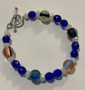Glass Cobalt Beaded Bracelet