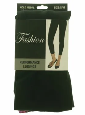 Gold Medal Women's Fashion Performance Stretch Capri Leggings Black Purple