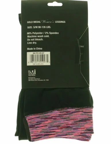 Gold Medal Women's Fashion Performance Stretch Capri Leggings Black Purple