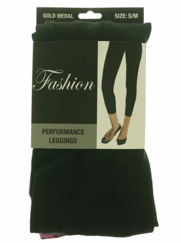 Gold Medal Women's Fashion Performance Stretch Capri Leggings Black Purple
