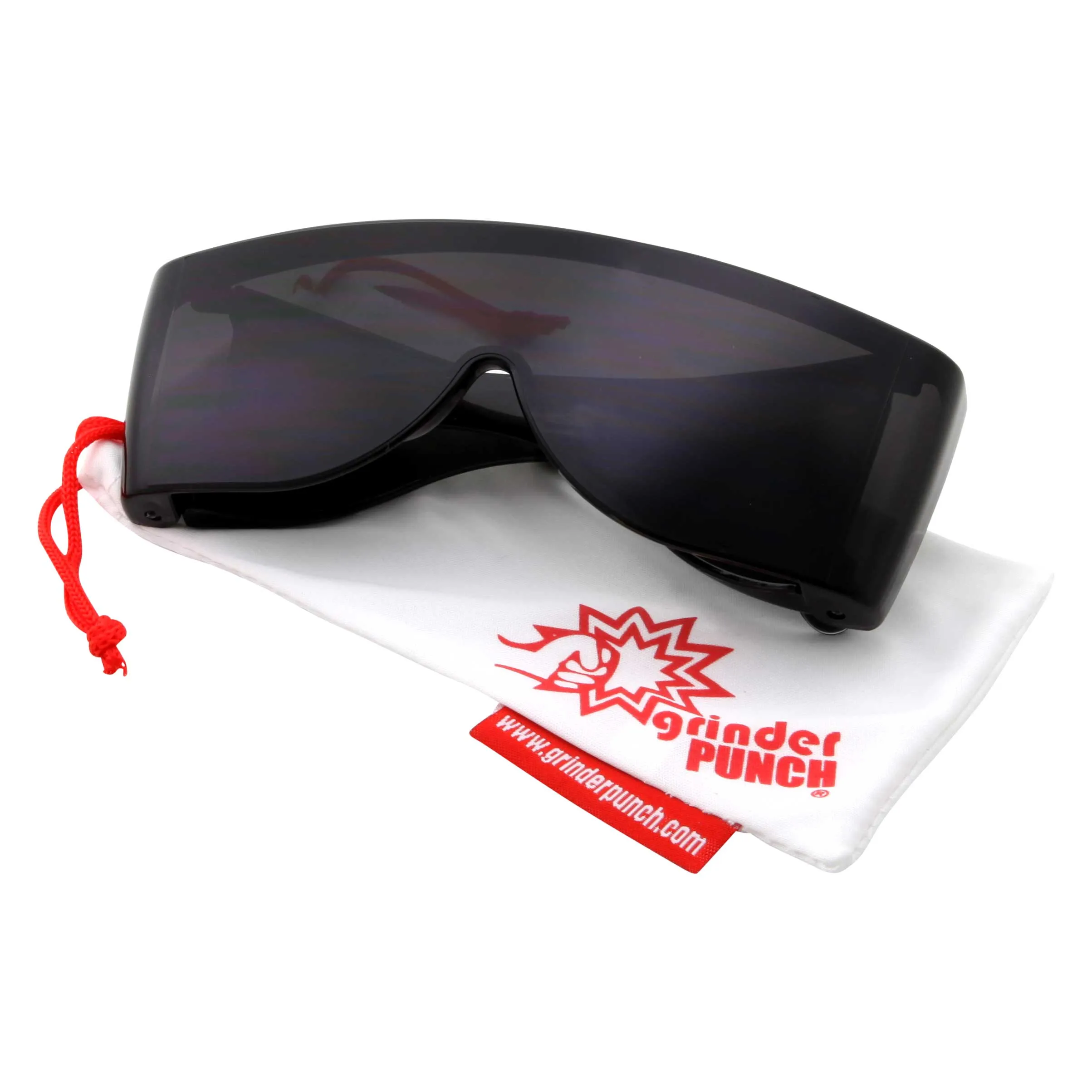 grinderPUNCH Cover-Ups Black Fit Over Sunglasses - Wrap Around Sunglasses - People Who Wear Prescription Glasses in the Sun