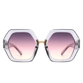 Hexagonal Oversized Ladies Sunglasses