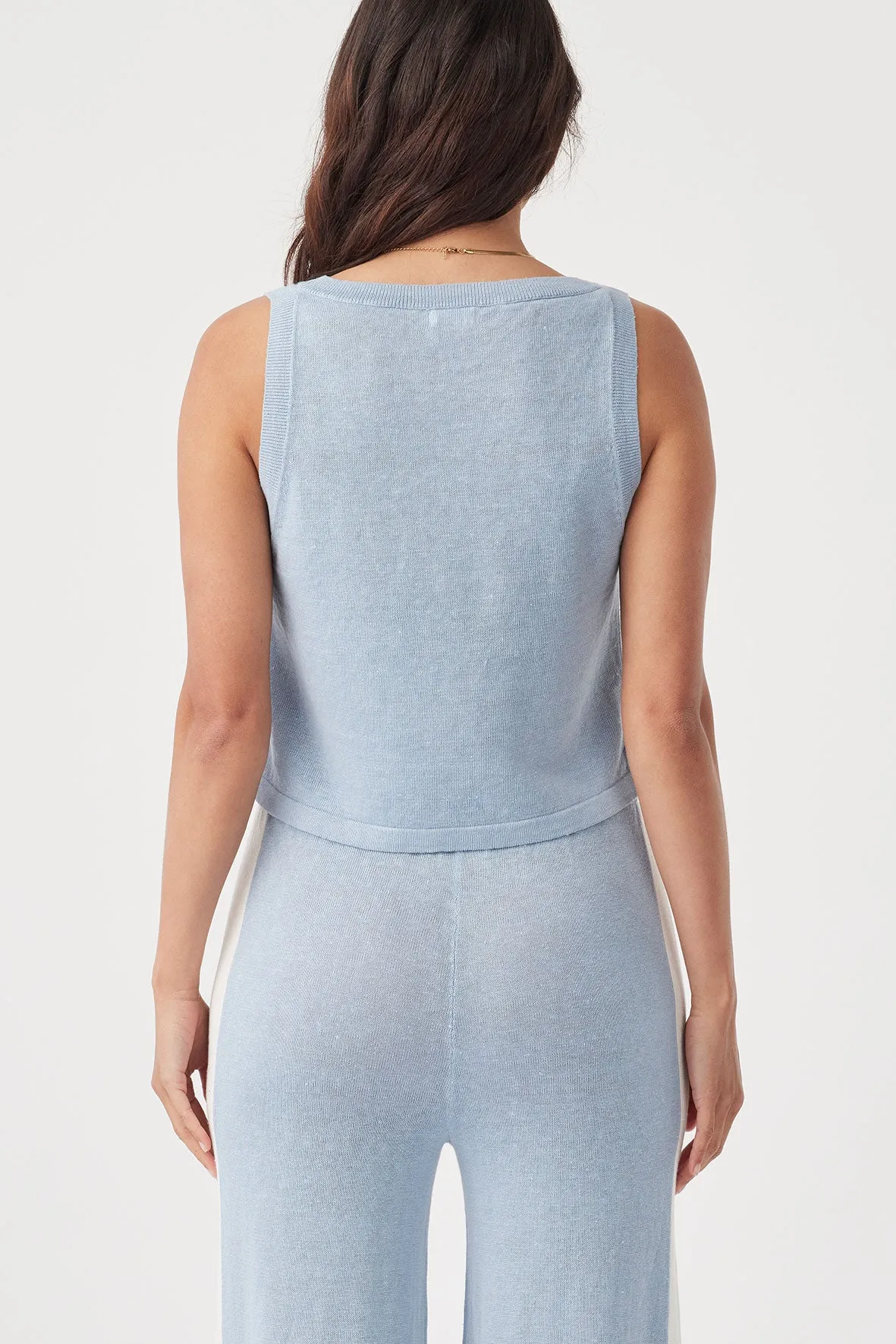 Hugo Linen Knit Tank - Sky
