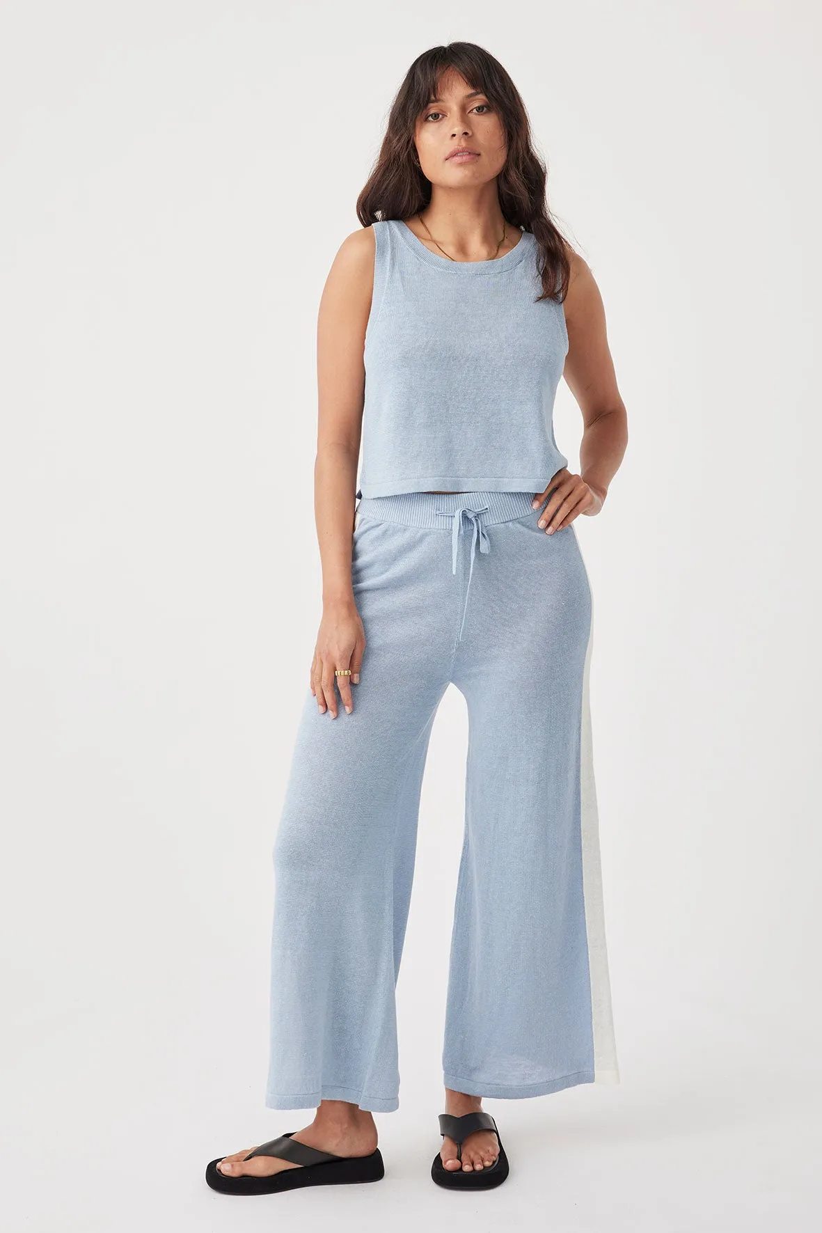 Hugo Linen Knit Tank - Sky