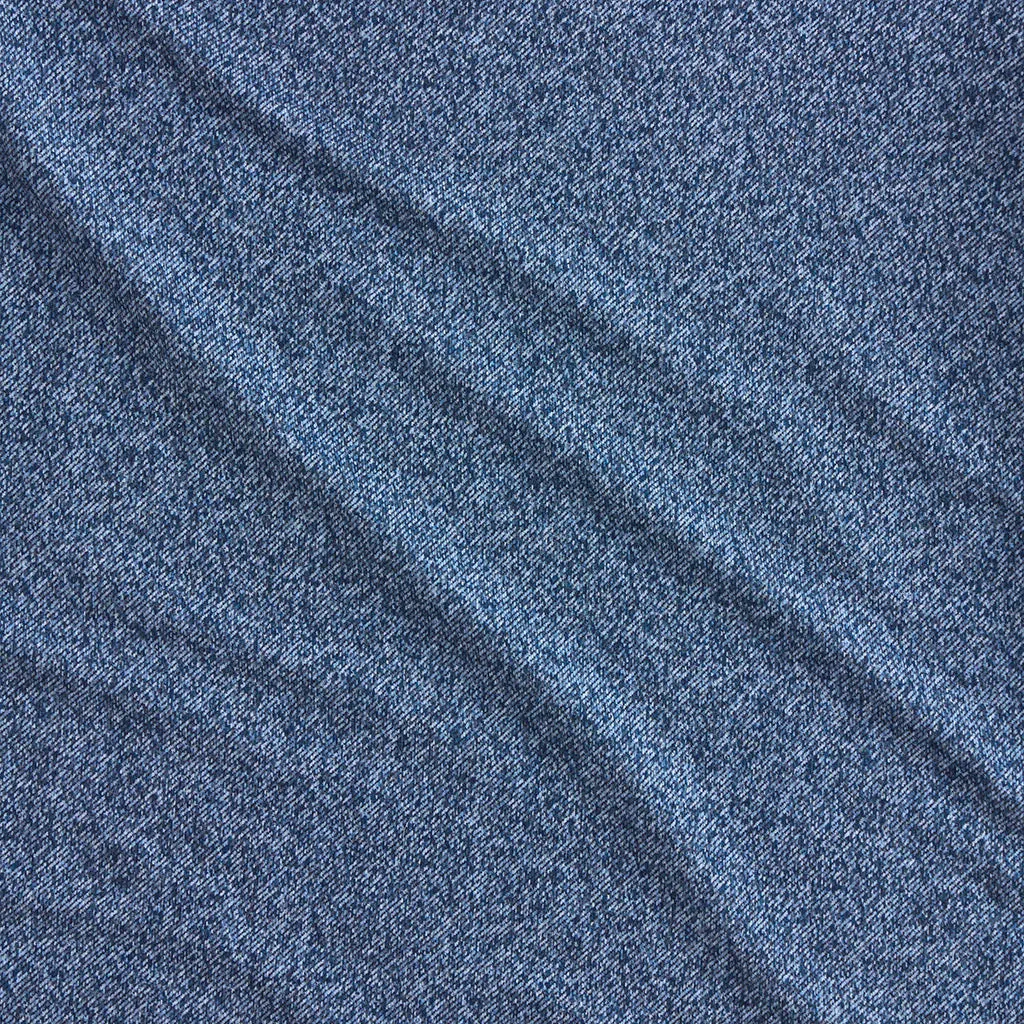 Indigo Denim French Terry Ruffled Shorts